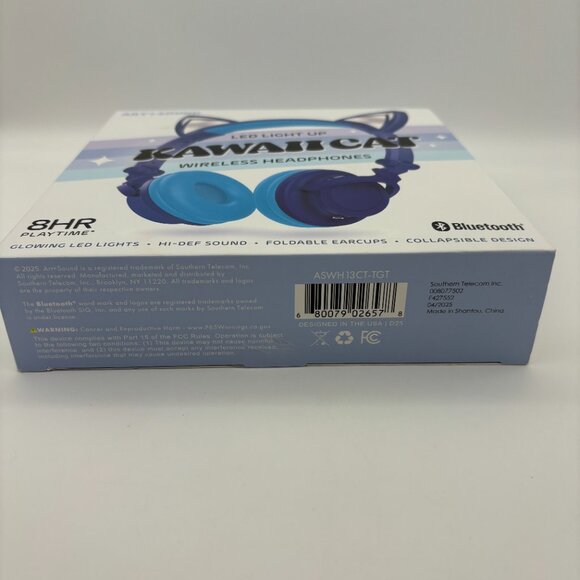 ART+SOUND Kids LED Light Up Kawaii Cat Bluetooth Wireless Headphones NEW - Picture 5 of 5